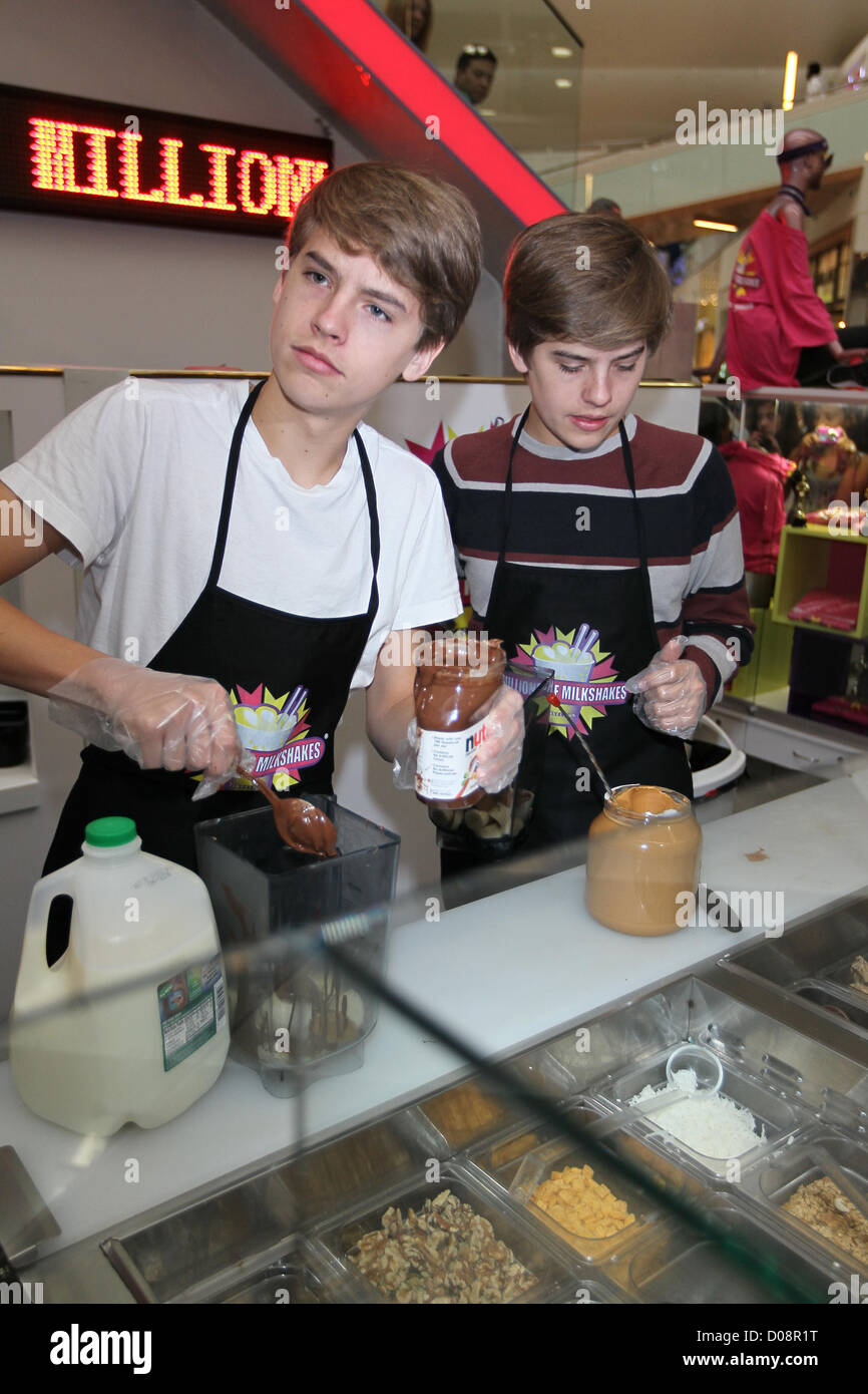 Dylan et Cole Disney stars Dylan et Cole Sprouse accueillir un événement de collecte de fonds au profit de la Fondation 'Ride une vague' à des millions Banque D'Images