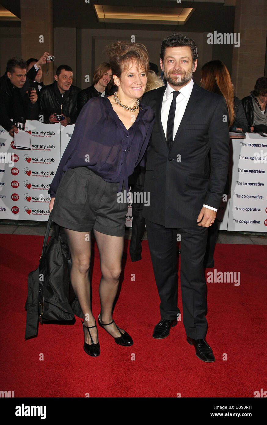 Lorraine Ashbourne et Andy Serkis Le Variety Club Showbiz Awards 2010 à l'hôtel Grosvenor House à Londres, Angleterre - 14.11.10 Banque D'Images