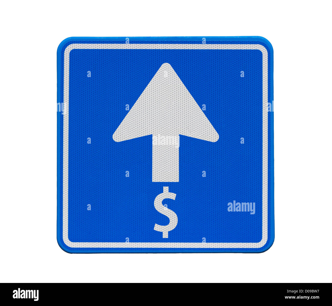 Panneau routier : le dollar est la position qu'une direction : jusqu' Banque D'Images
