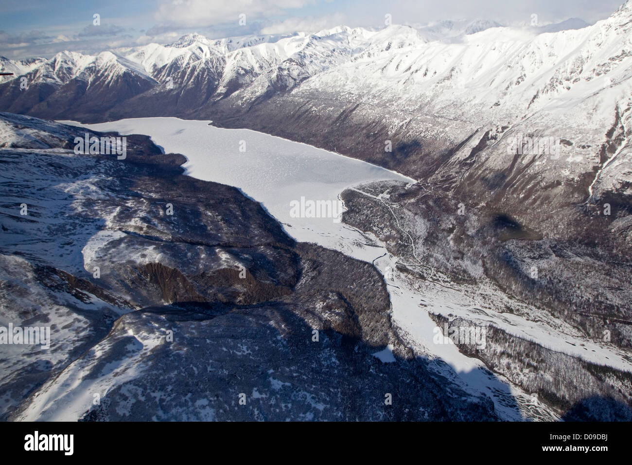 Vue aérienne de l'Alaska, les montagnes Chugach mountain range, Alaska Banque D'Images