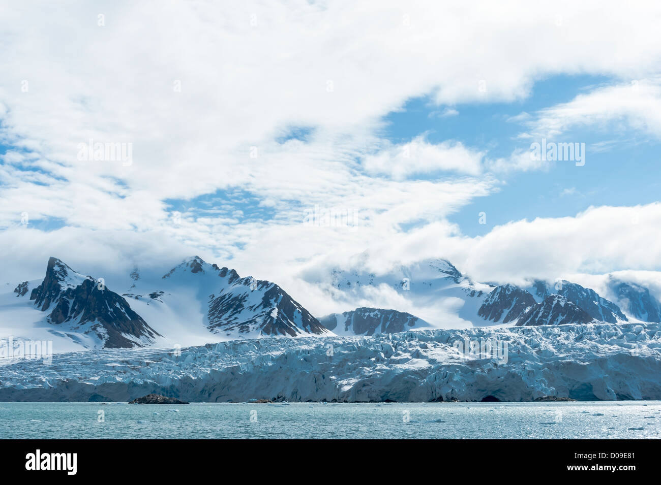 Smeerenburgfjorden, la côte ouest du Spitzberg, archipel du Svalbard, Norvège Banque D'Images
