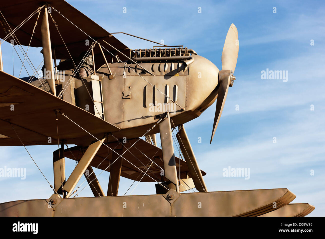 Réplique de l'avion qui se rend tout d'abord la route de l'Atlantique Sud Banque D'Images