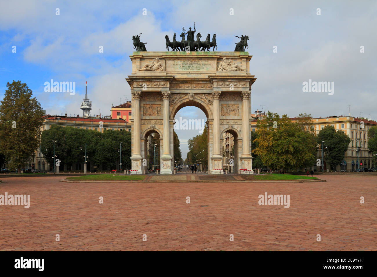 L'Arche de la paix, de l'Arco della Pace, le parc Sempione, Milan, Italie, Europe. Banque D'Images