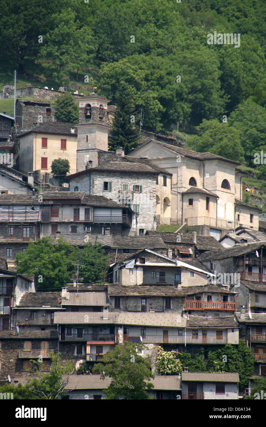 Monteviasco, Lac Majeur, Italie du nord Banque D'Images