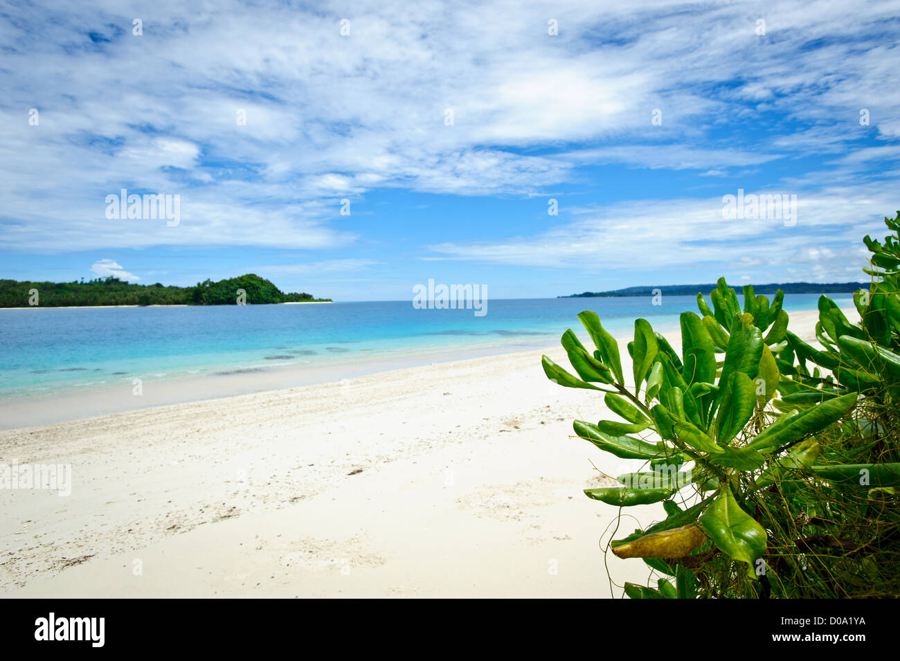 La plage de sable blanc de l'île Devenez dans le siffleur, l'Ouest de Sumatra, en Indonésie. Un bijou dans l'Océan Indien Banque D'Images