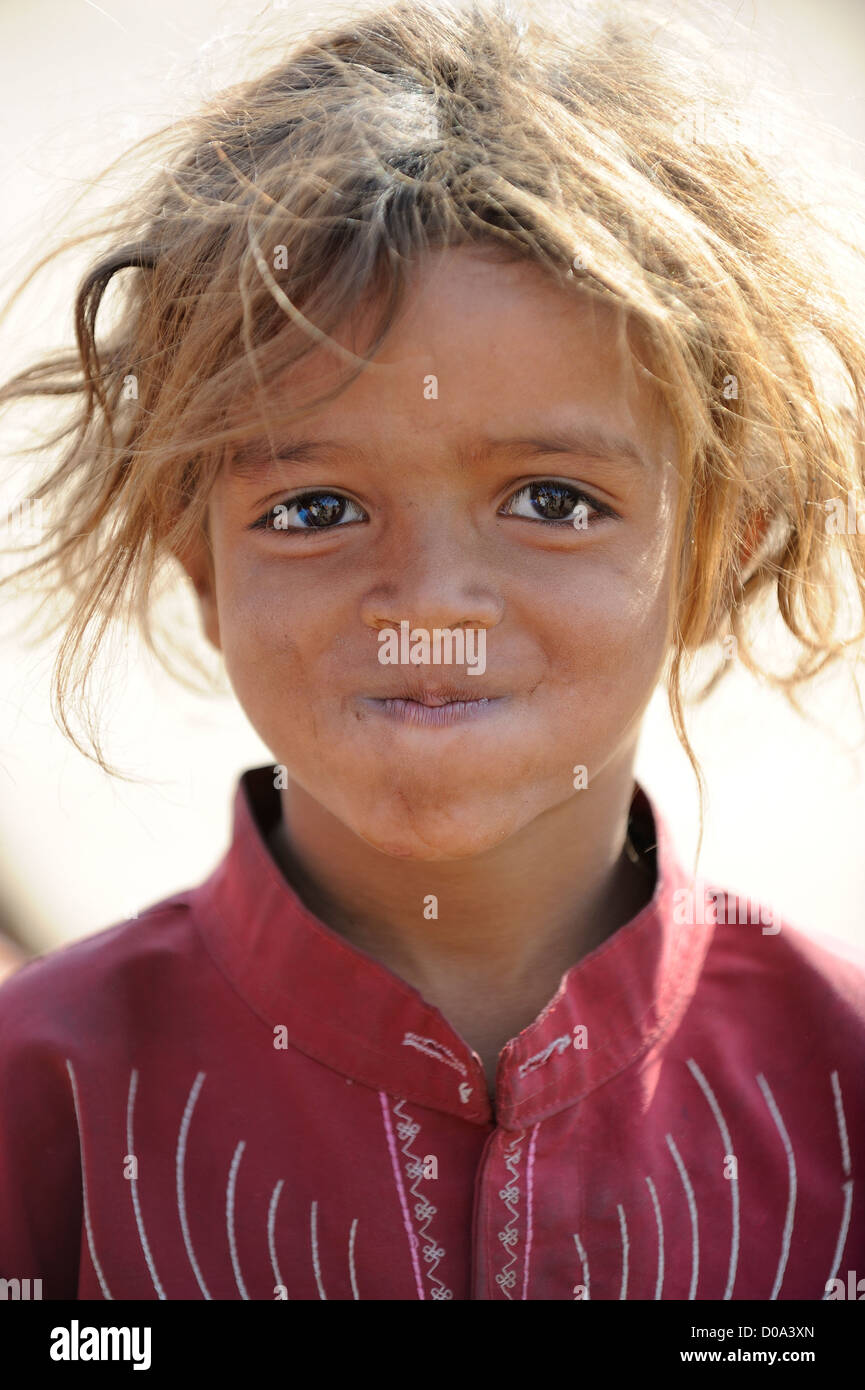 Close-up of cute little boy making funny faces Banque D'Images