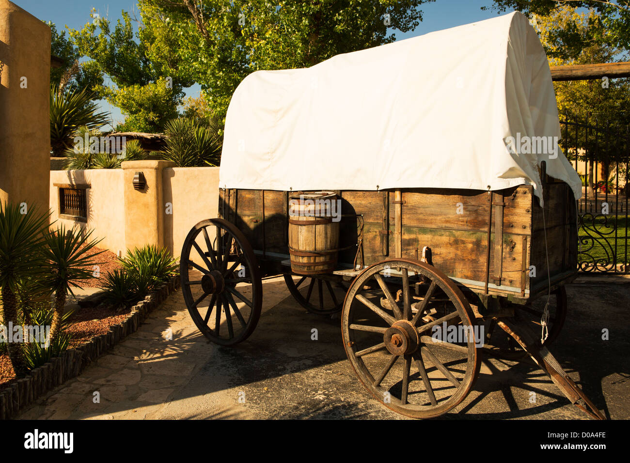Un wagon couvert à la Gage Hotel,Marathon,TX Banque D'Images