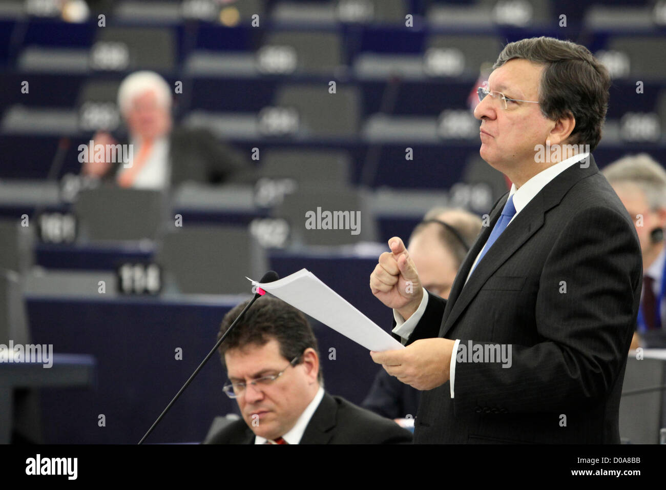 Emmanuel Barroso au Parlement européen Banque D'Images