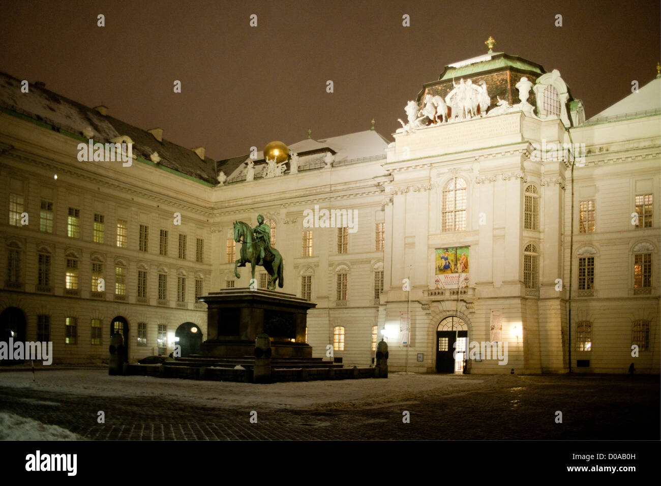 Wien, Österreich, Grüner Markt, Reiterdenkmal von Kaiser Josef II, von Otto Franz ZAUNER aus dem Jahr 1806 Banque D'Images