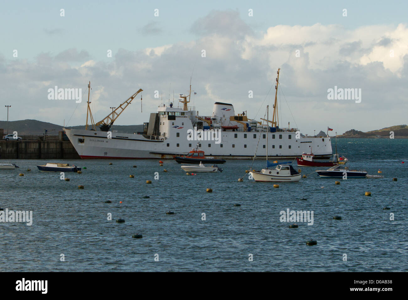 Scillonian III amarré à St Mary's Harbour, Isles of Scilly Banque D'Images