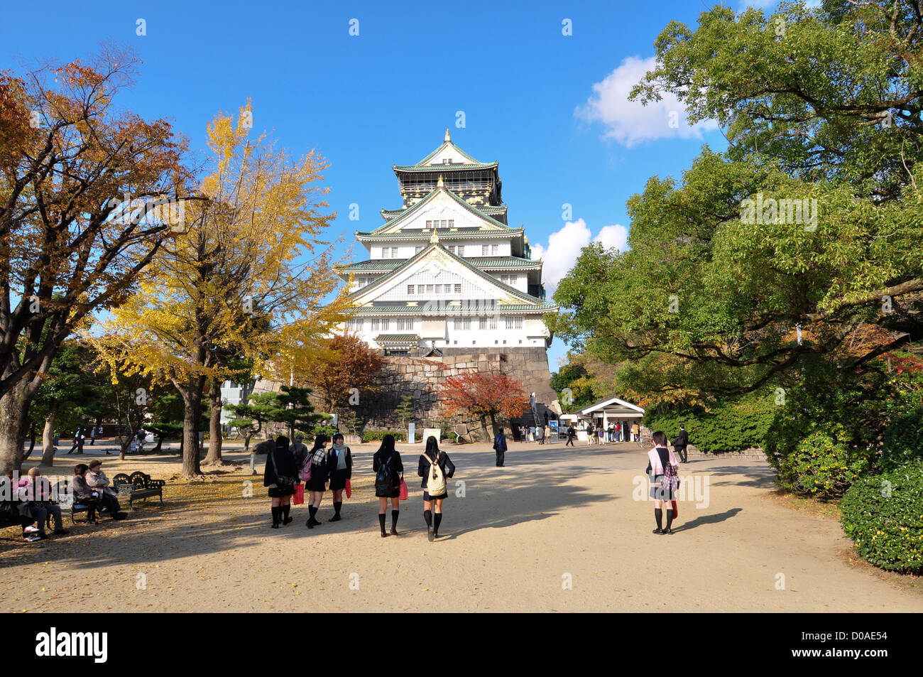 Le Château d'Osaka dans l'ouest du Japon. Banque D'Images