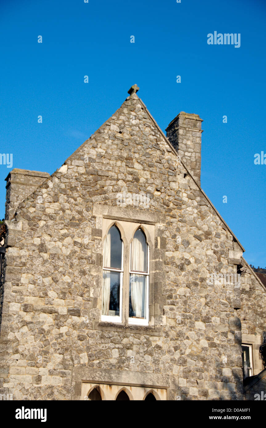 Détail de la face d'une vieille maison en pierre Banque D'Images