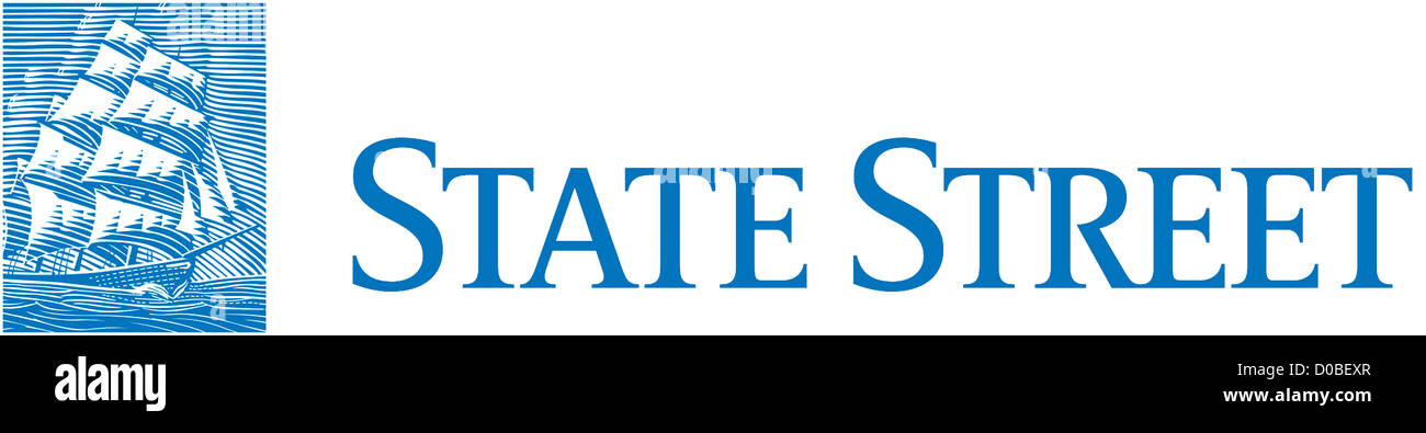 Logo du fournisseur de services financiers américaine State Street Corporation dont le siège est à Boston. Banque D'Images