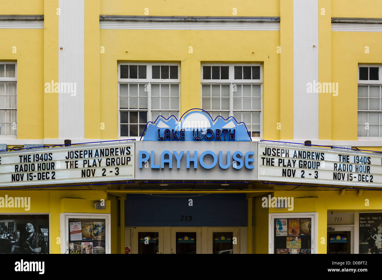 Le Lake Worth Playhouse de centre-ville historique de Lake Worth, Treasure Coast, Florida, USA Banque D'Images