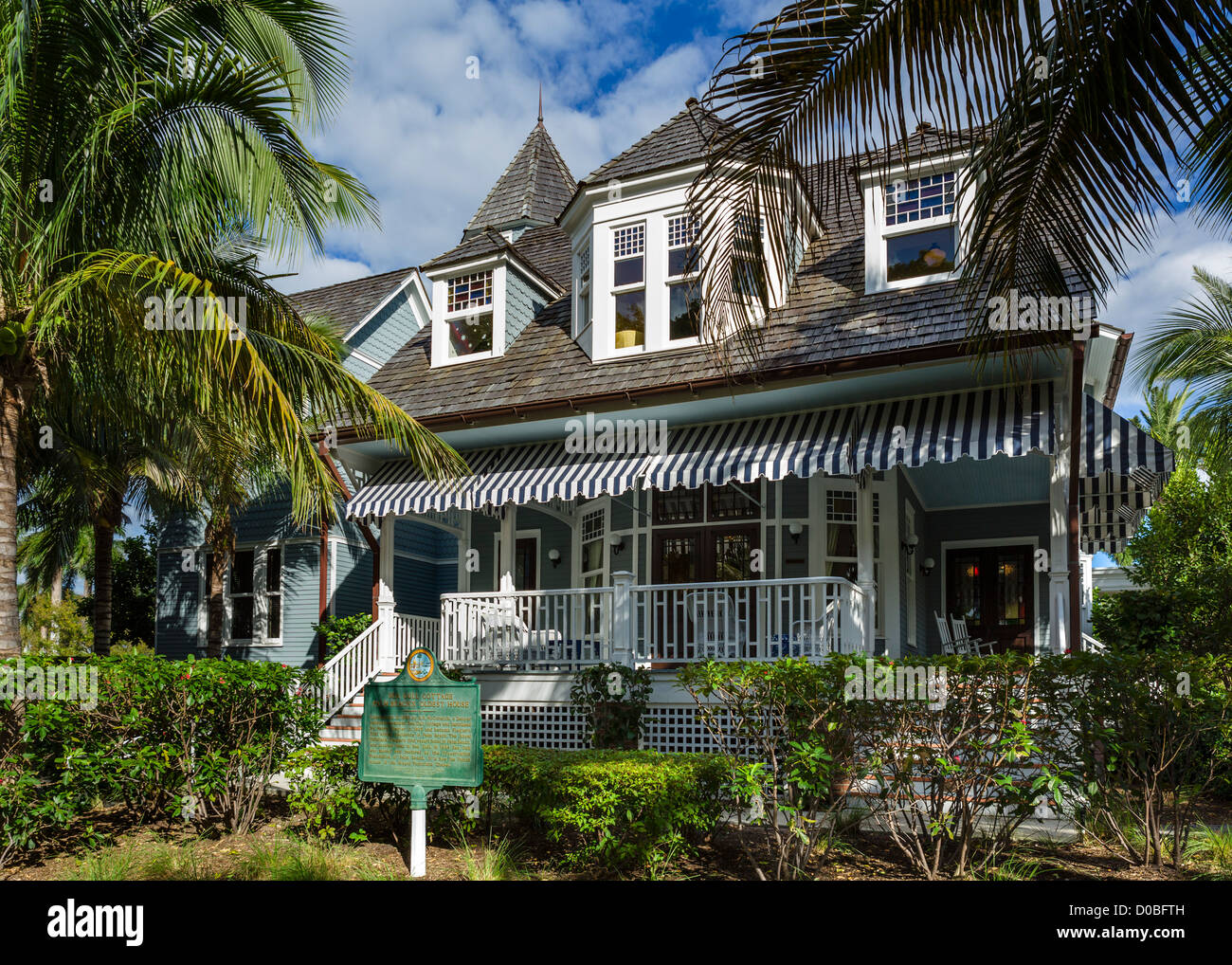 Sea Gull Cottage, la plus ancienne maison de Palm Beach, à proximité de la Musée Flagler, Palm Beach, Treasure Coast, Florida, USA Banque D'Images