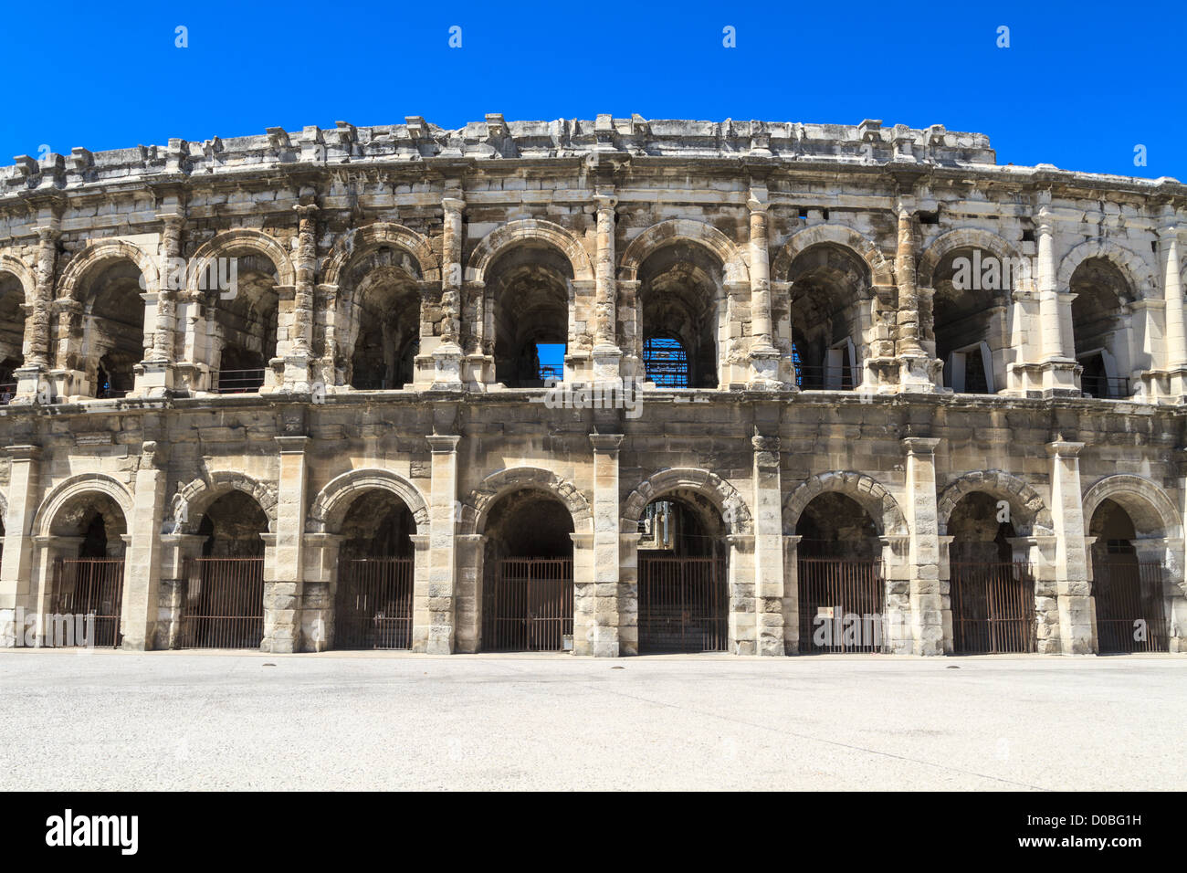 Ancien amphithéâtre romain de Nîmes, France Banque D'Images