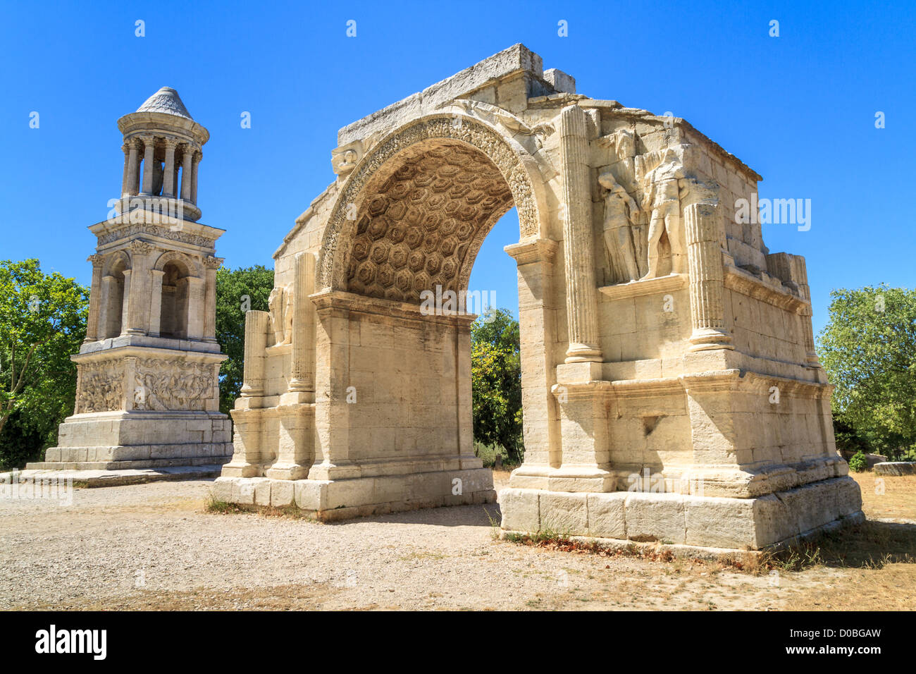 La ville romaine de Glanum, Arc de Triomphe et Cénotaphe, Saint-Rémy-de-Provence, France Banque D'Images