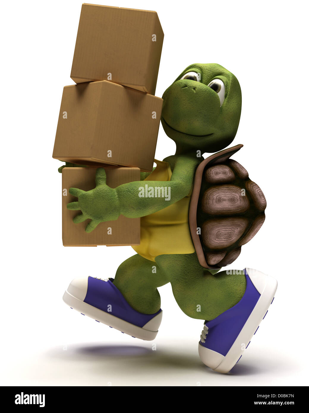 3D Render of a Tortoise et boîtes Banque D'Images