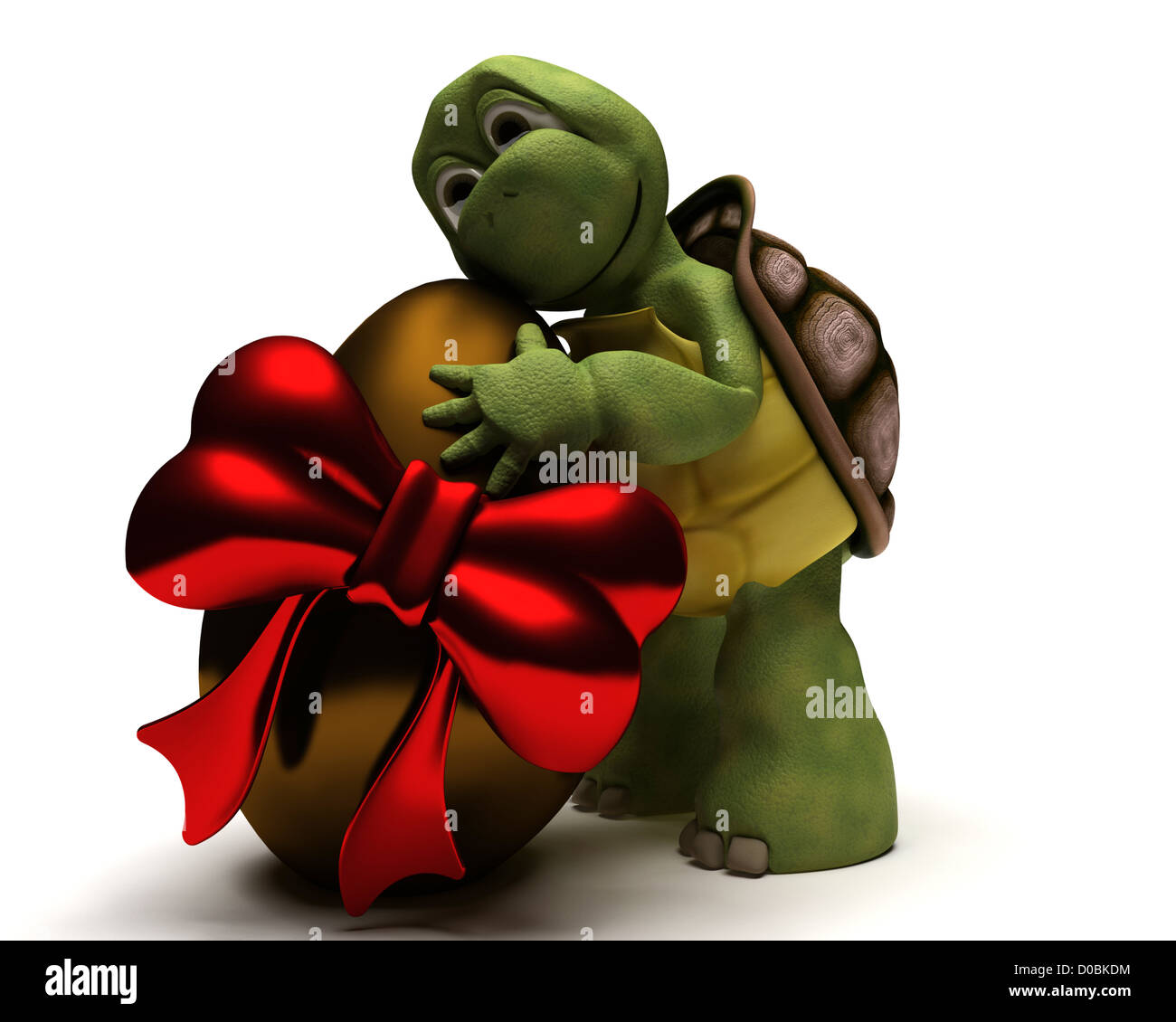 3D Render of a Tortoise with easter egg Banque D'Images