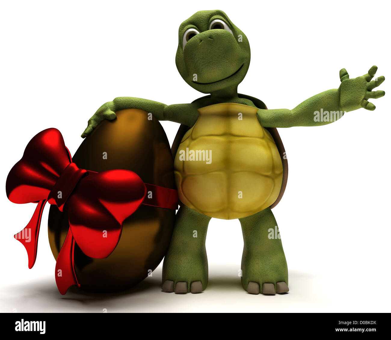 3D Render of a Tortoise with easter egg Banque D'Images
