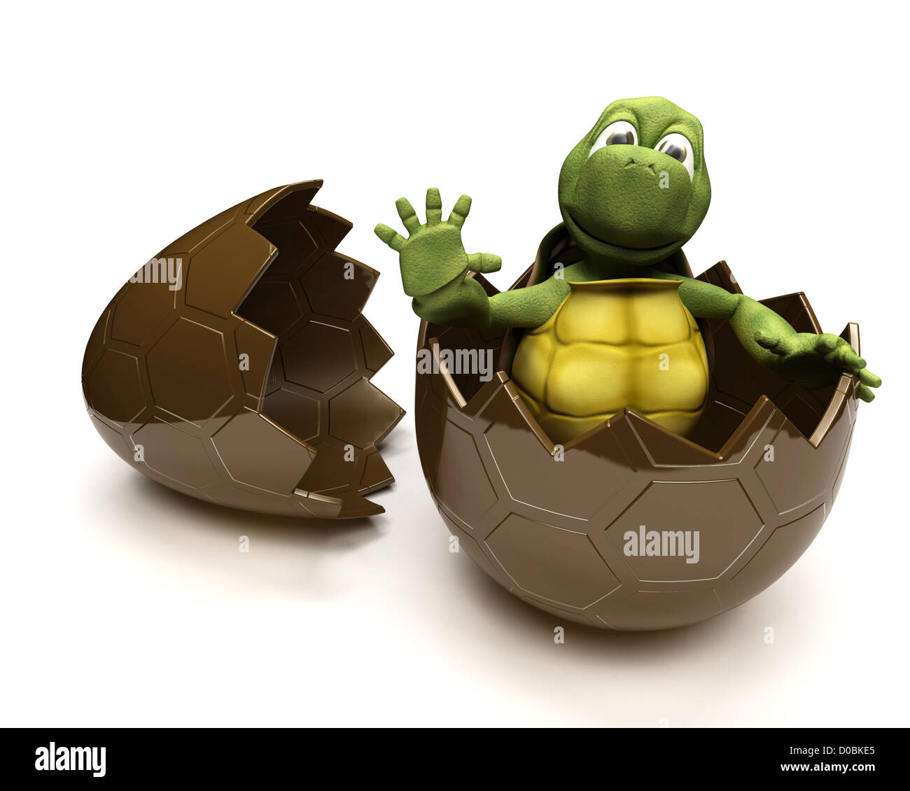 3D Render of a Tortoise with easter egg Banque D'Images