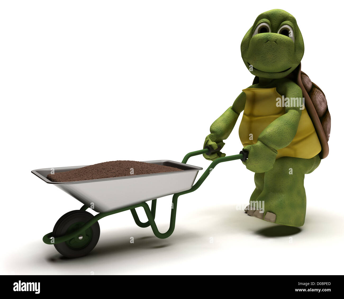 3D Render of a tortoise avec brouette Banque D'Images