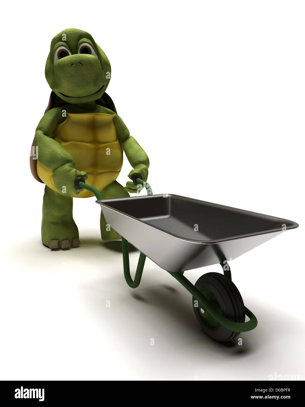3D Render of a tortoise avec brouette Banque D'Images