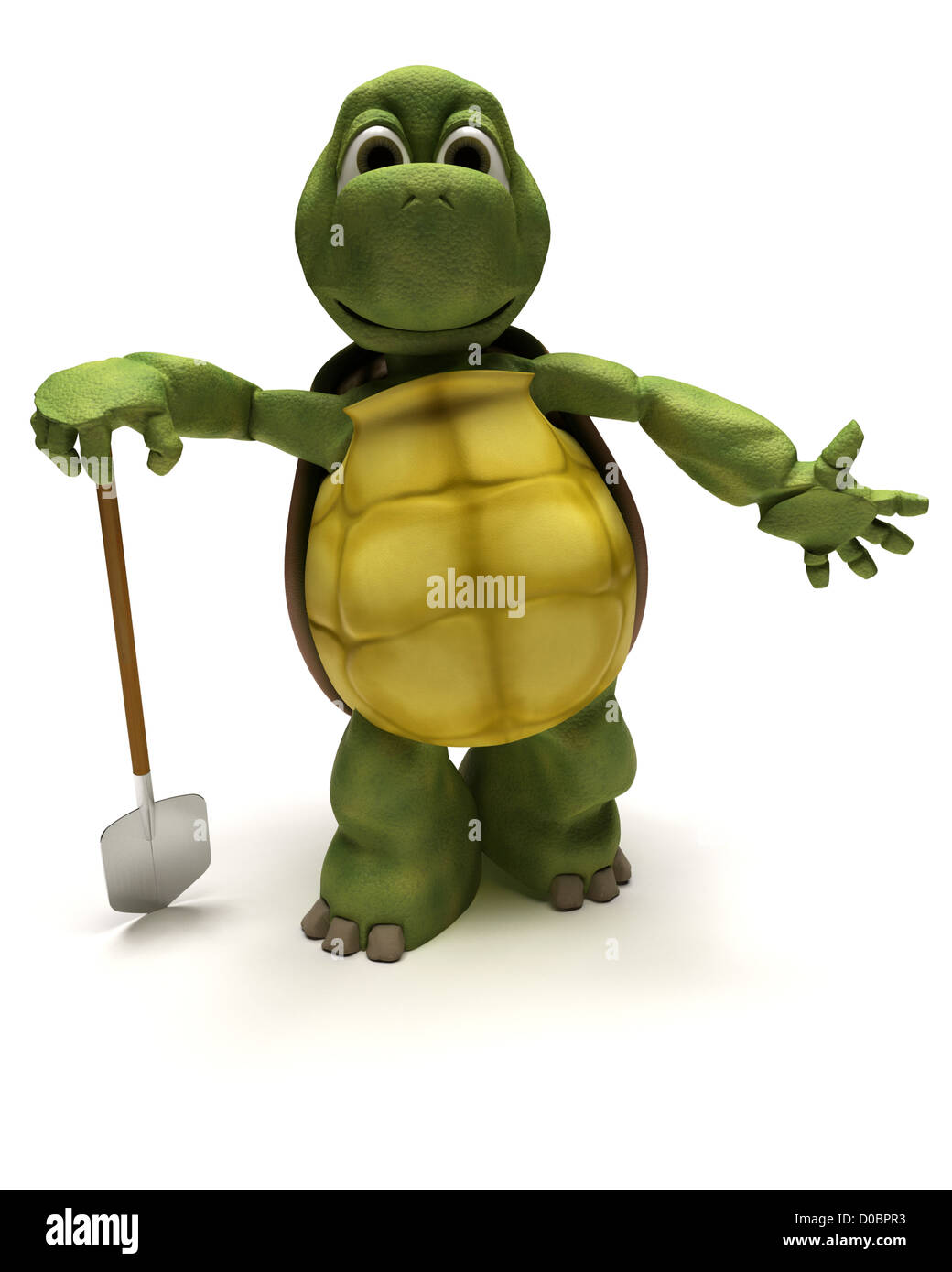 3D Render of a Tortoise et spade Banque D'Images
