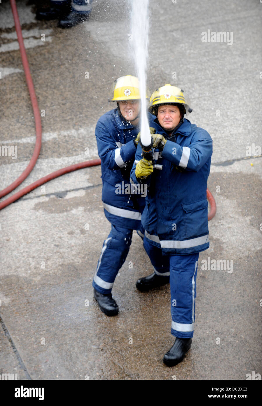 Fireman de white watch à Pontypridd Fire Station dans le sud du Pays de Galles UK Banque D'Images