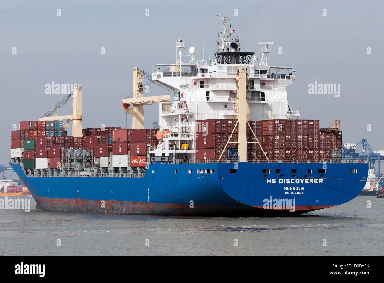 HS découvreur container ship port de Felixstowe Royaume-uni Suffolk Banque D'Images