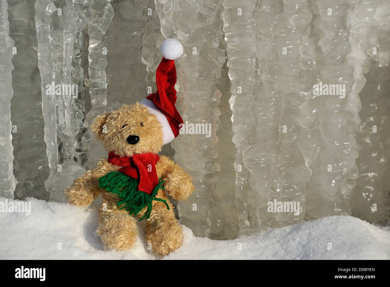 Teddy en père Noël Banque D'Images