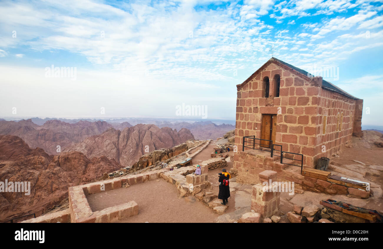 Chapelle Orthodoxe grecque sur le mont Sinaï / Moïse montagne à 2285m en Egypte Banque D'Images