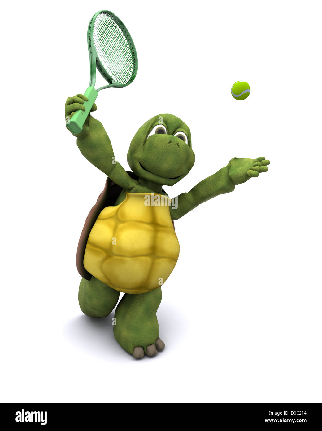 3D Render of a Tortoise playing tennis Banque D'Images
