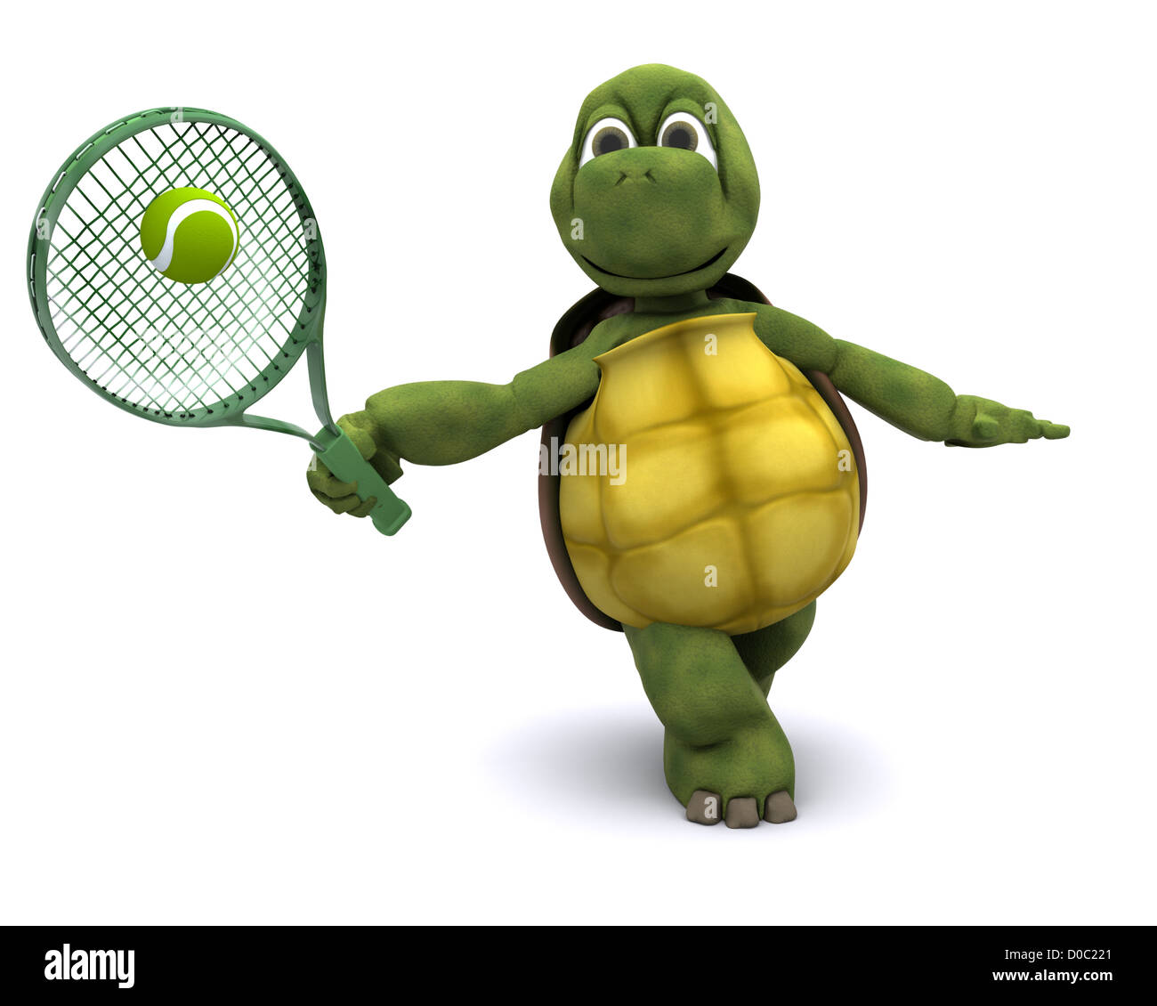 3D Render of a Tortoise playing tennis Banque D'Images