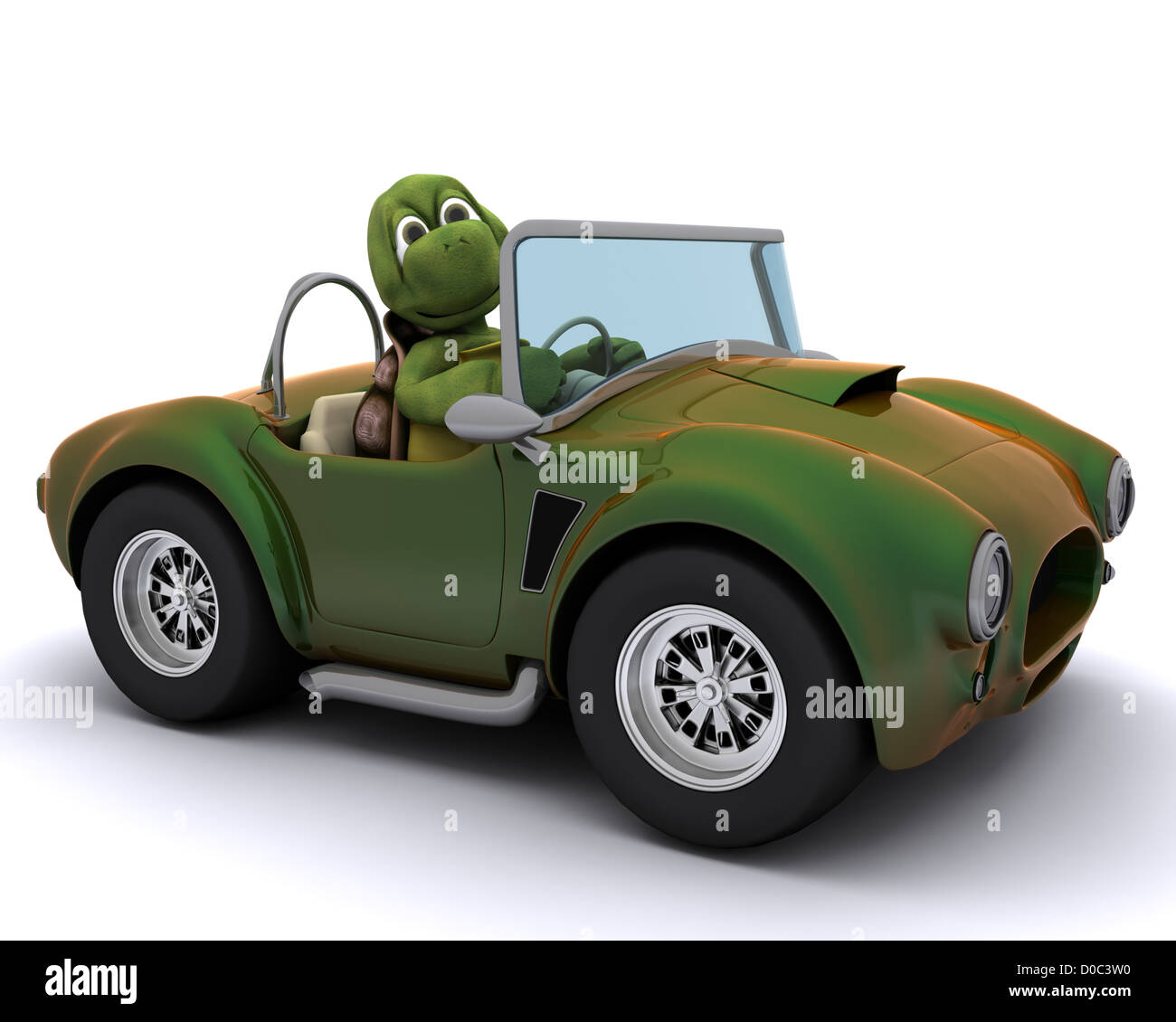 3D render of a conduire une voiture tortue Banque D'Images