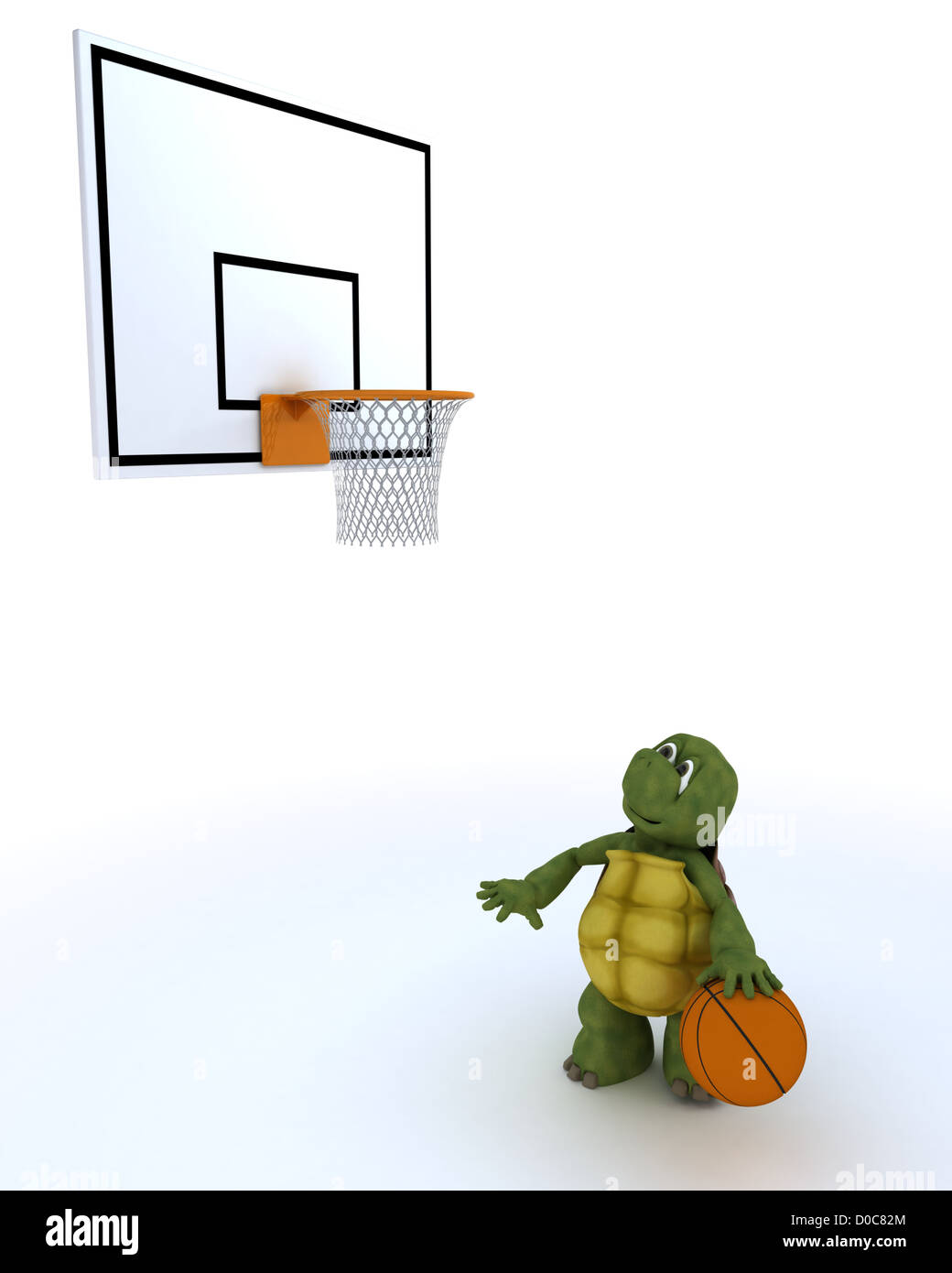 3D render of a tortoise playing basketball Banque D'Images
