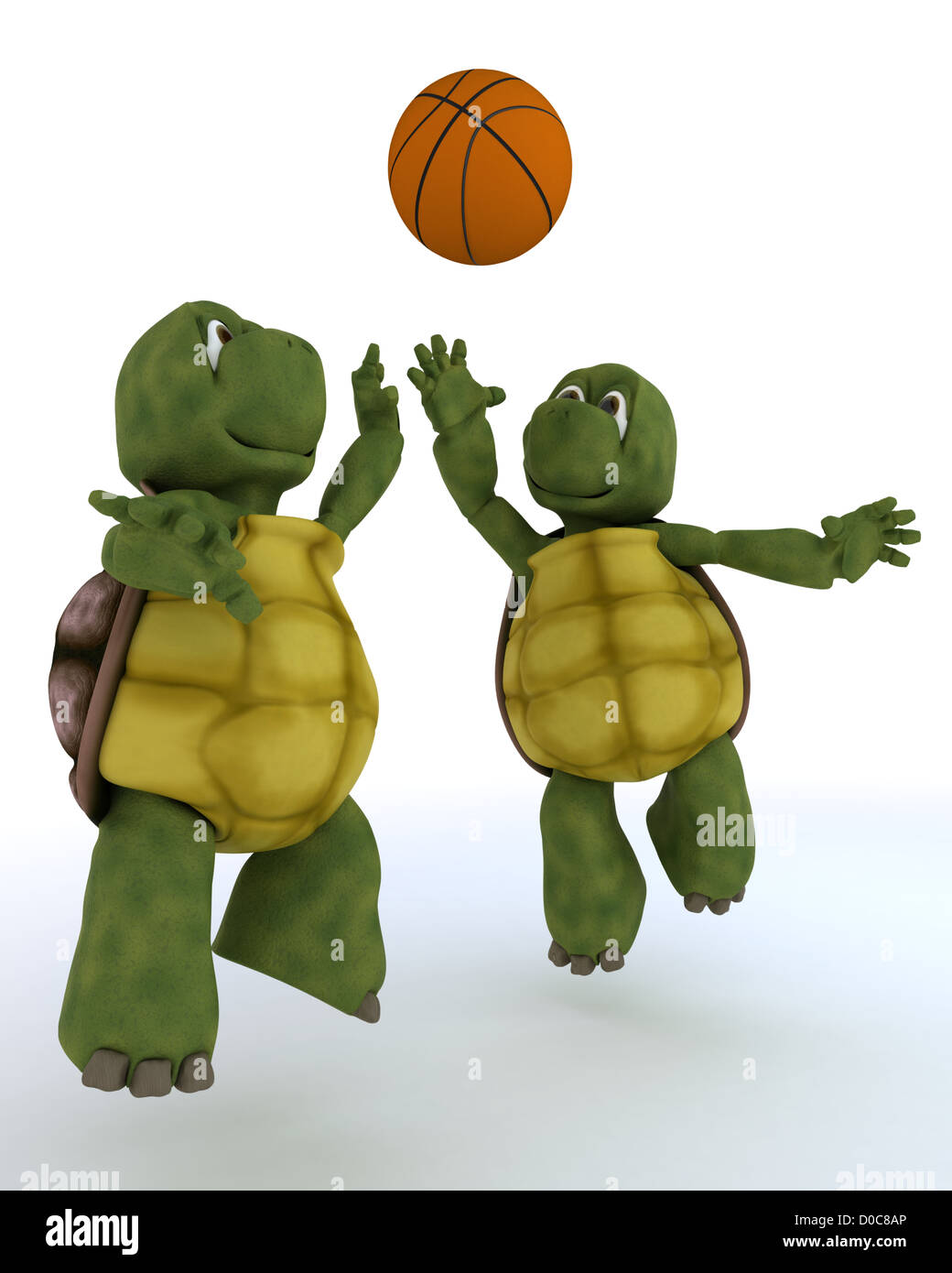 3D render of a basket ball jeu tortues Banque D'Images