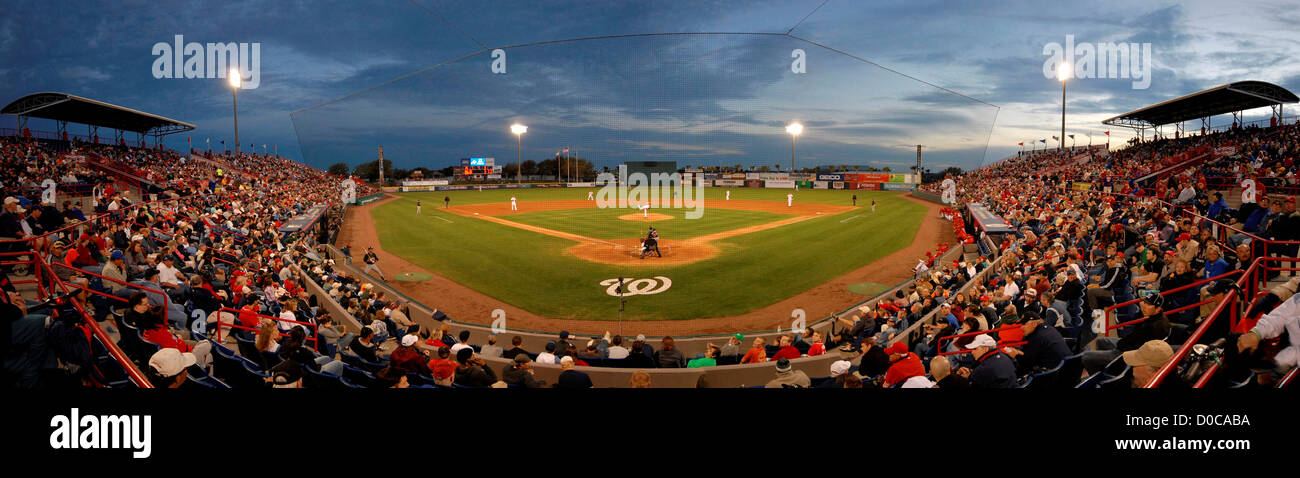 Panorama Stade Space Coast Viera en Floride. La classe de base-ball accueil Comté de Brevard Manatees affiliate printemps des Milwaukee Brewers Banque D'Images