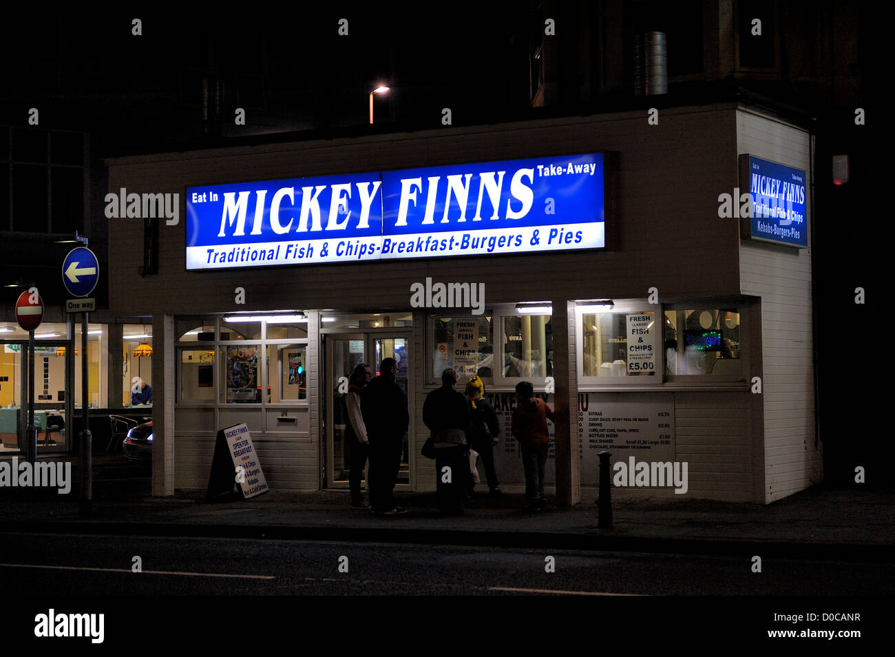 Micky finlandais la cuisine britannique traditionnelle emporter Blackpool Lancashire England uk Banque D'Images