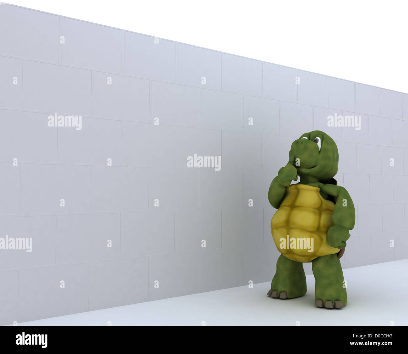 3D render d'une tortue et un mur Banque D'Images