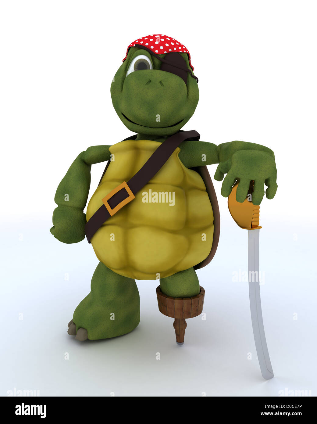 3D render of a Tortoise habillé en pirate Banque D'Images