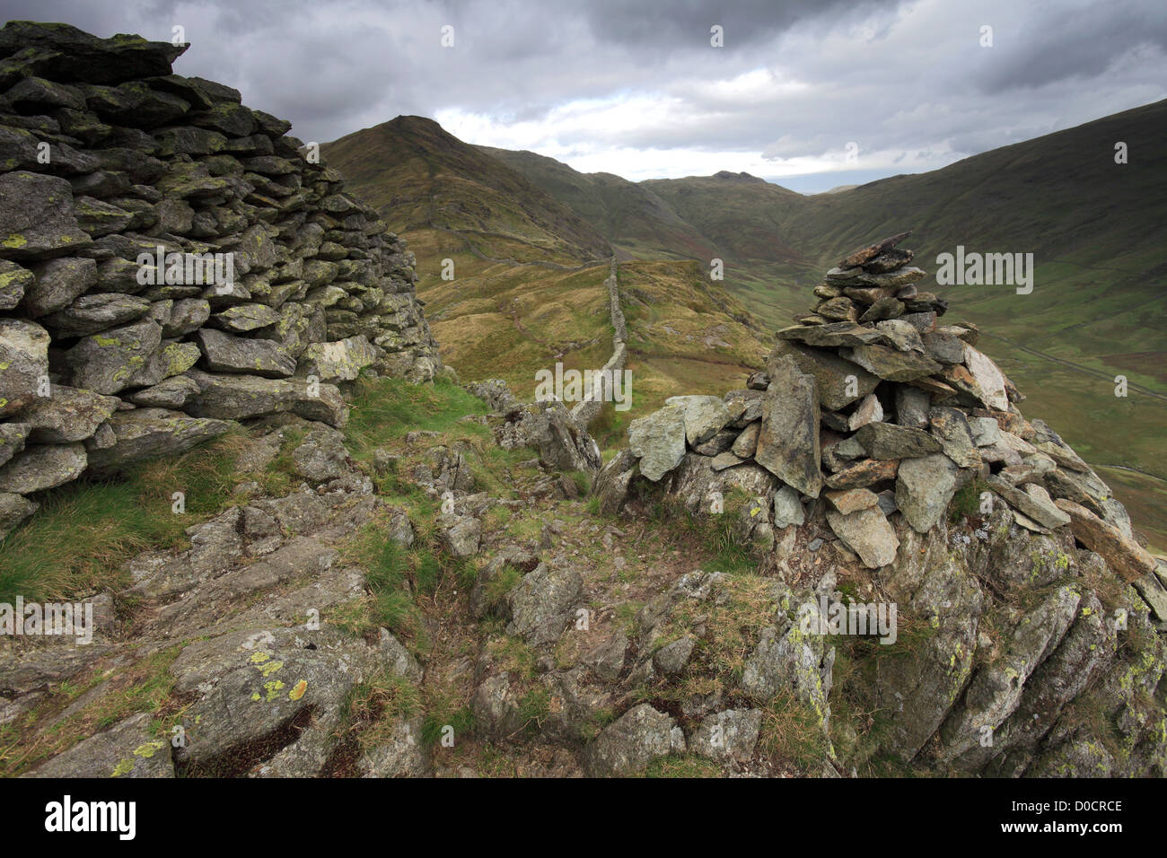 Paysage de collines Pike Faible Fairfield Horseshoe Ridge Lake District National Park Cumbria England UK Banque D'Images