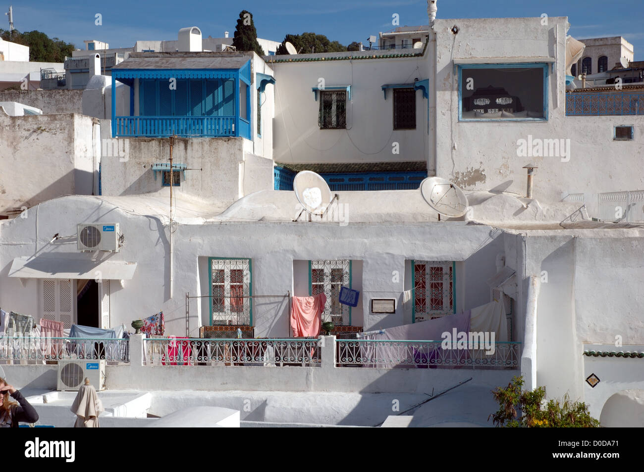 Une Maison Tunisienne de Sidi Bou Saïd, Tunisie. Banque D'Images