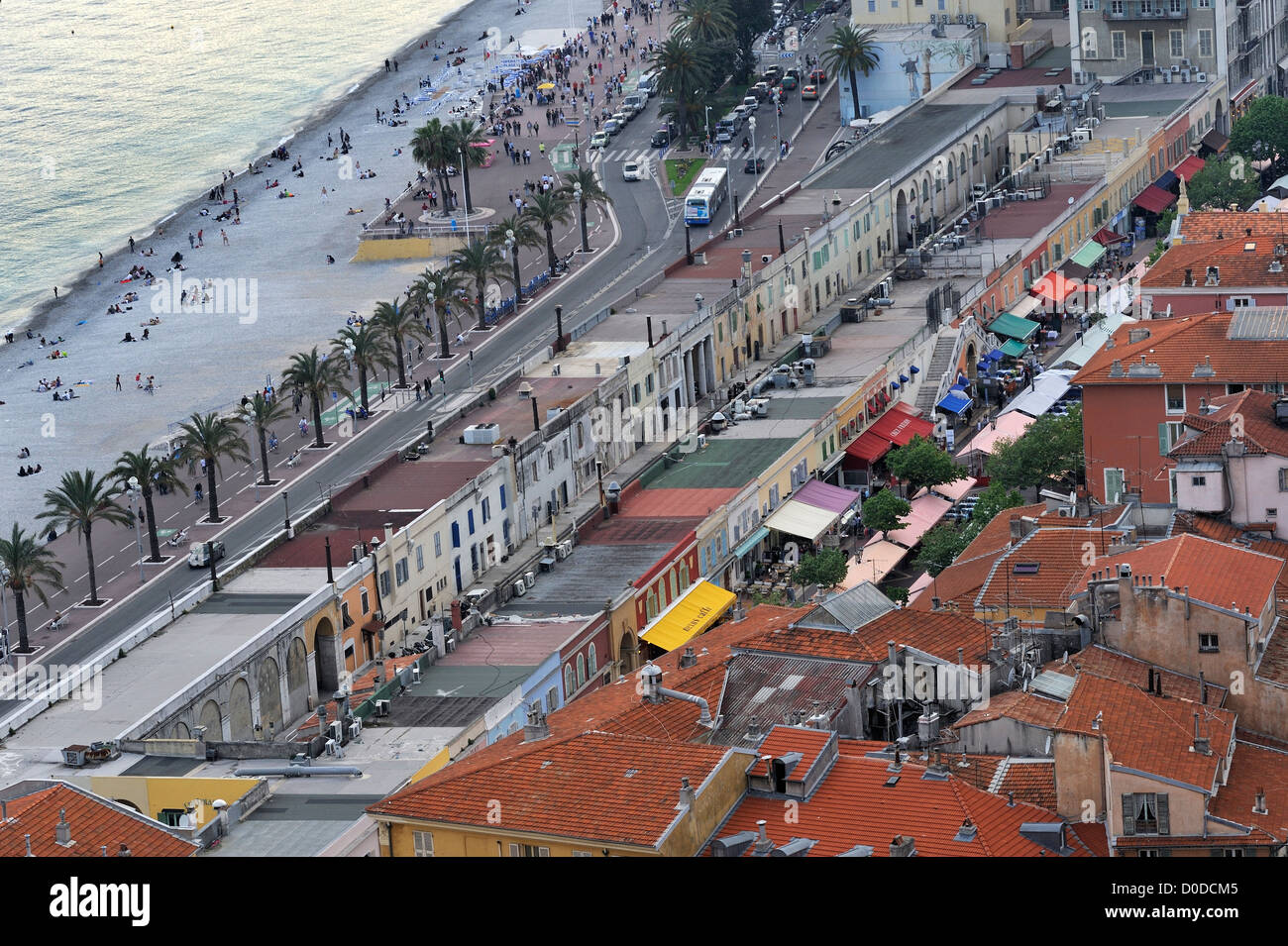 La Promenade de la plage de la ville de Nice Banque D'Images
