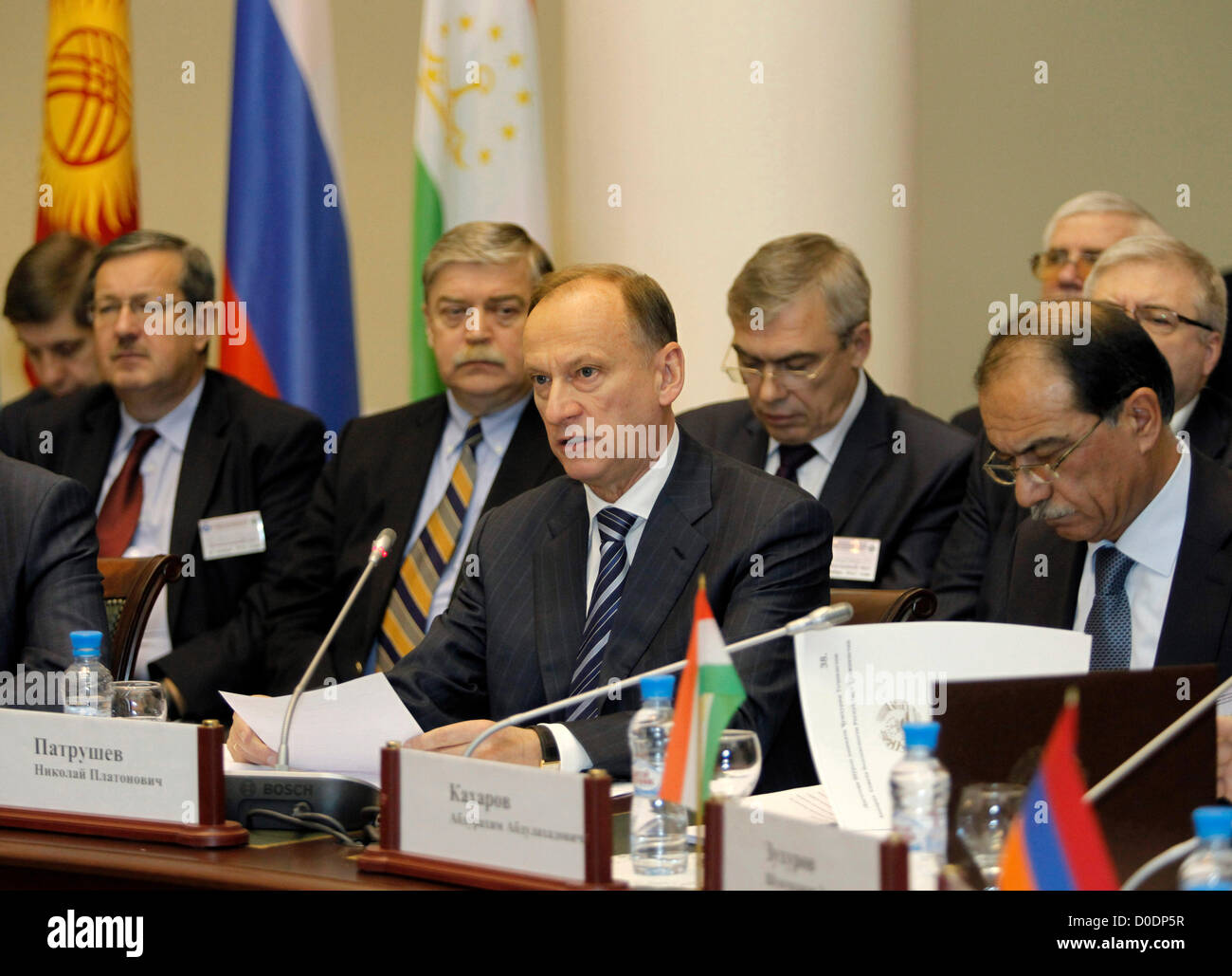 22 nov., 2012 - Saint-Pétersbourg, Russie - Nikolay Patrushev, le secrétaire du Conseil de sécurité de la Fédération de Russie à la première réunion de l'Organisation du Traité de sécurité collective (OTSC) Assemblée parlementaire du Conseil au palais de Tauride Tavrichesky) (avec la participation des secrétaires du Conseil de sécurité des Etats membres à Saint-Pétersbourg pour discuter de la sécurité en Afghanistan après le retrait des forces de la coalition en 2014 (Image Crédit : © Andreï Pronin/ZUMAPRESS.com) Banque D'Images