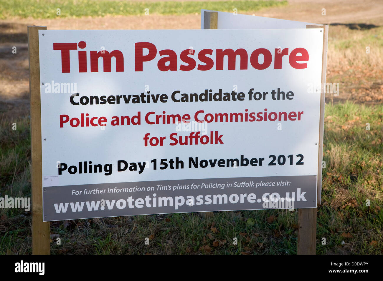 La police et le crime Tim Passmore élection Commissaire 15 Novembre 2012 Banque D'Images
