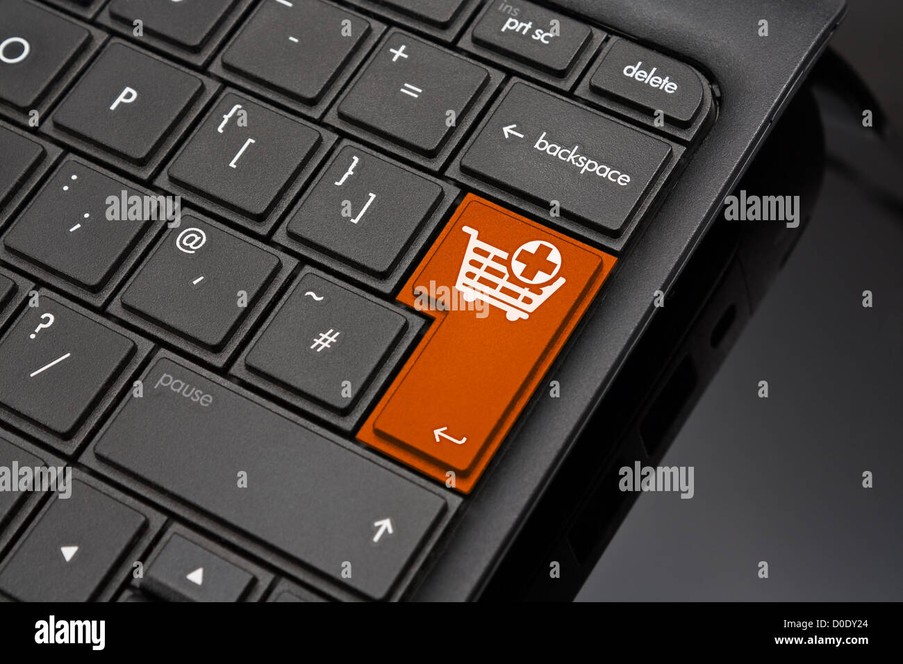 Ajouter au panier Retour Principaux symbolisant la sélection de produits pour l'achat définitif à une boutique en ligne Banque D'Images