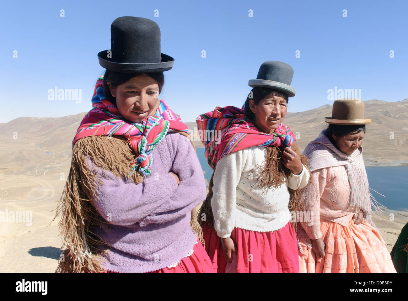 Les femmes Aymara de la cordillère real. Banque D'Images