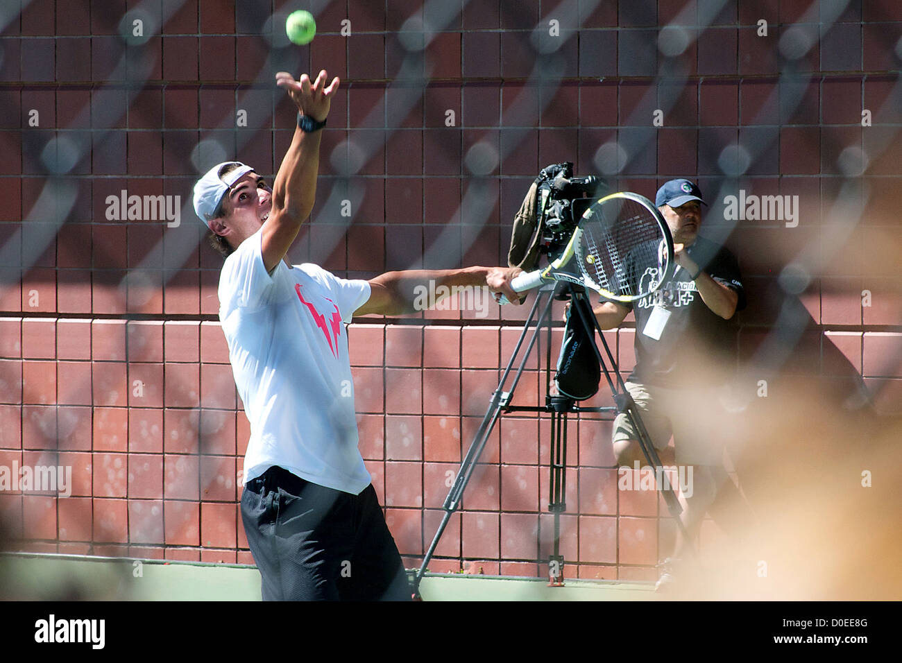 Rafael Nadal a pris au cours de la pratique aujourd'hui à l'US Open 2010 à Flushing Meadows-Corona Park New York City, USA - Banque D'Images