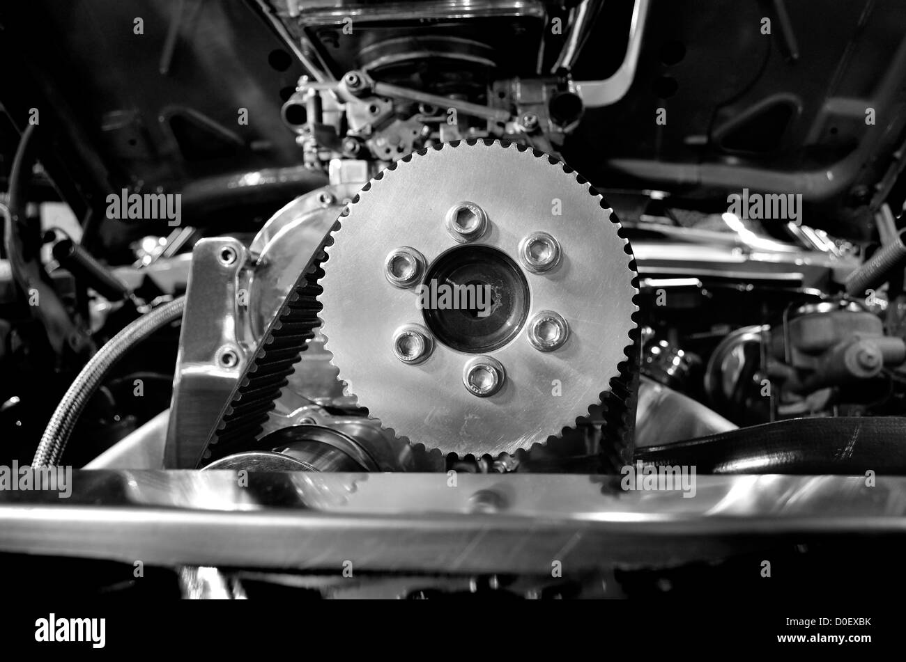 Electric car engine motor detail Banque d'images noir et blanc - Alamy